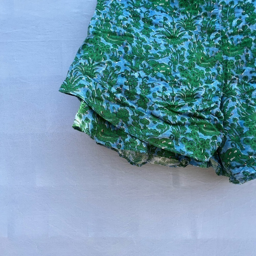 Anthropolgie Elephant Floral Print Rayon Linen Shorts Extra Small- Pre Own - Picture 3 of 15